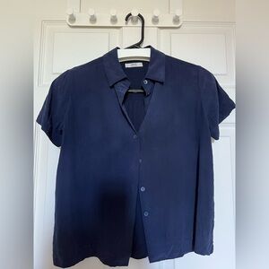 Grana Dark Blue Silk Shirt